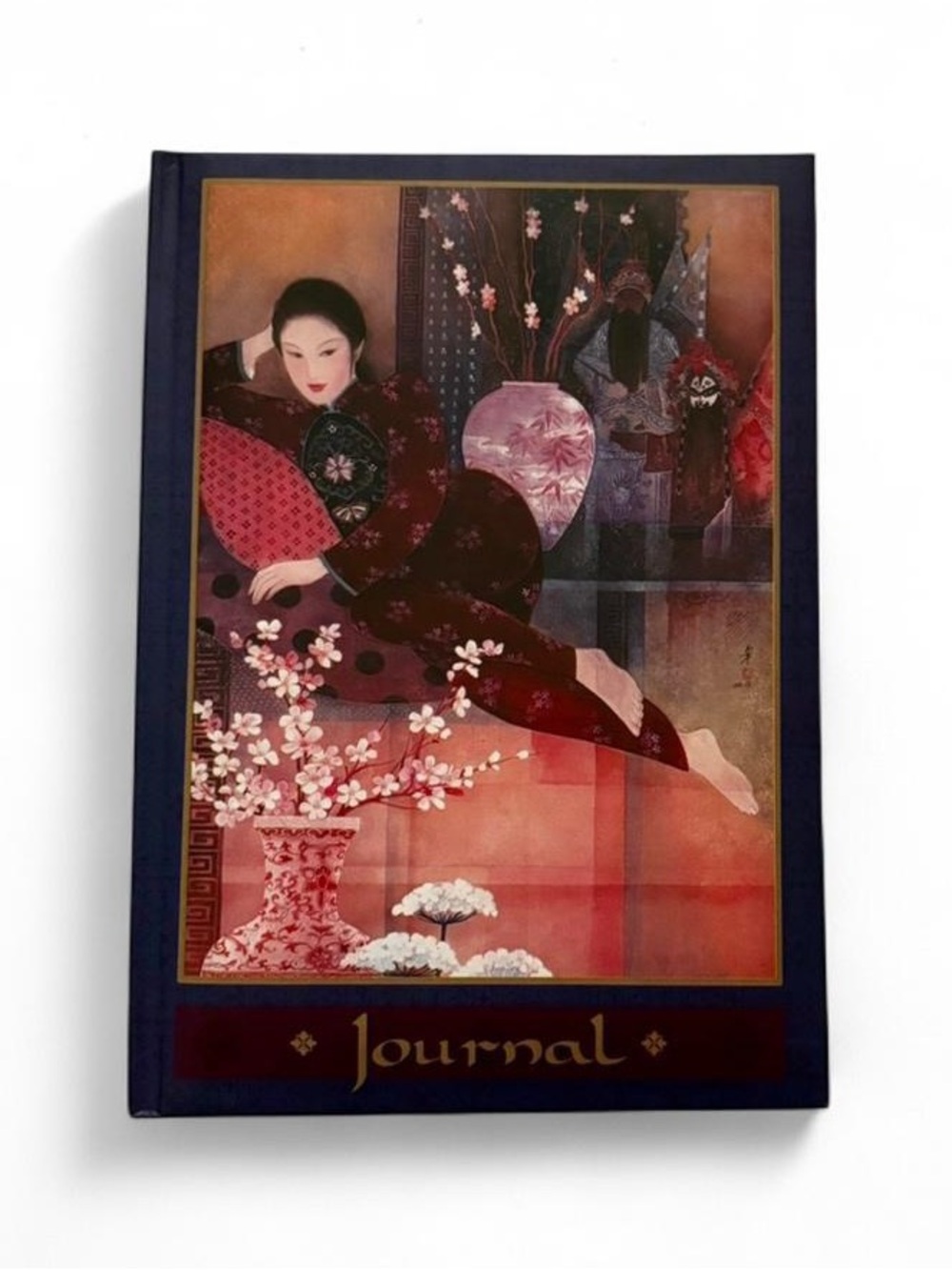 Lena Liu Hardcover Lined Journal Cherry Blossom Asian Art Writing Notebook